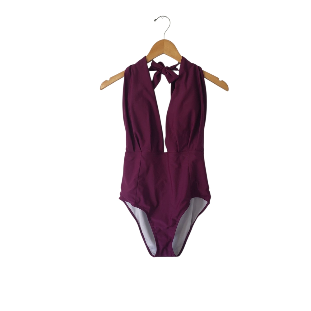 Shekini Purple Halter Swimsuit Size Large.